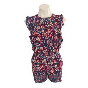 Ann Taylor Loft XSP XS Petite Short Romper Summer Outfit Floral Shorts *2G